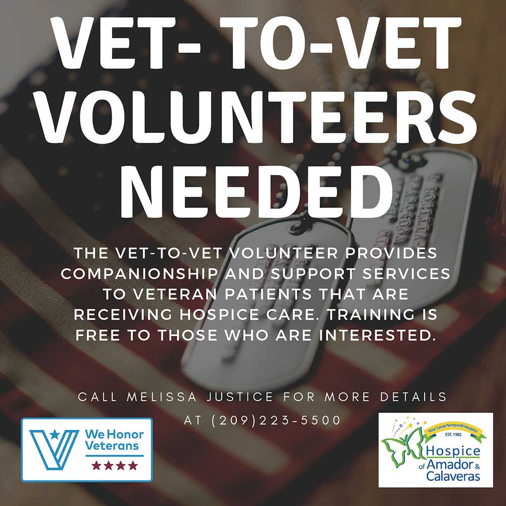 Vet-to-Vet Volunteers Needed